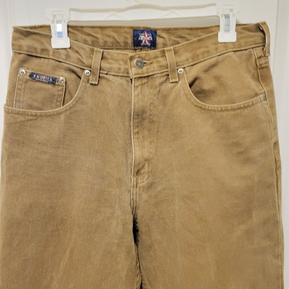 Vintage Perry Ellis America Mens Brown Tapered Denim Jeans 33x30 - Picture 3 of 11